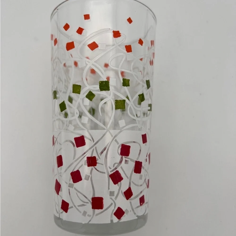 Vintage drinking glasses 1950’s confetti Colorful Geometric Tumbler spring !